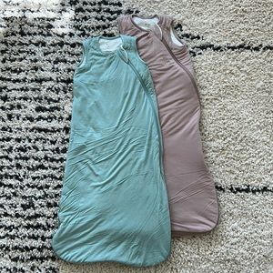 Kyte Baby Sleep Bag Sacks- TWO 6-18 Month, Sunset Pink & Sage Green, never used